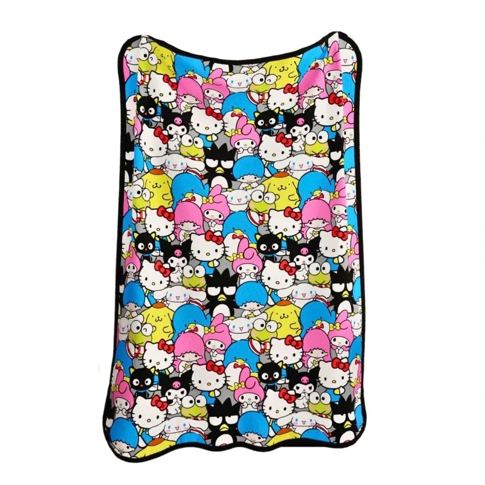 NEW‎ Hello Kitty Friends Throw Blanket Sanrio Kuromi Keroppi Plush 62x90